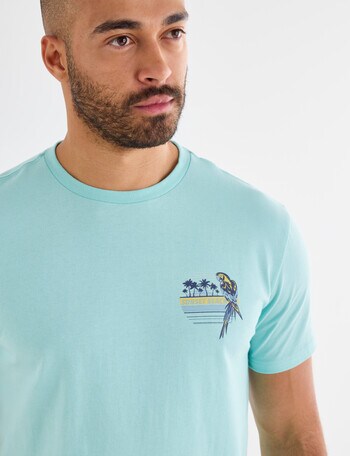 Gasoline Sunset Beach Printed Tee, Mint product photo