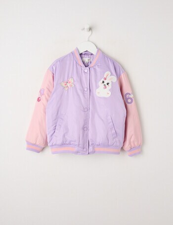 Mac & Ellie Bunny Badges Bomber Jacket, Lilac product photo