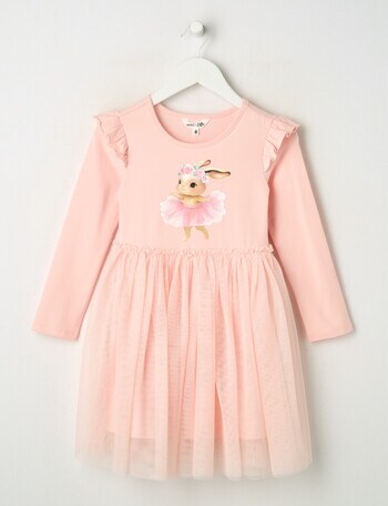 Mac & Ellie Bunny Long Sleeve Tutu Dress, Dusk product photo