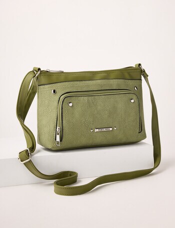Pronta Moda Vintage Crossbody Bag, Avocado product photo