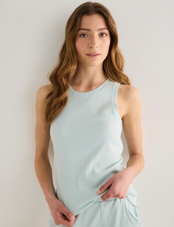 Mineral Sleep Rib Tank Top, Cool Mint product photo