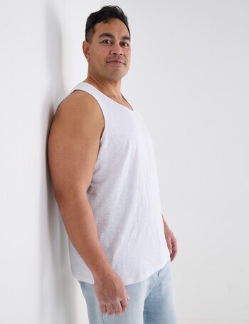 Gasoline King Size Slub Singlet, White product photo