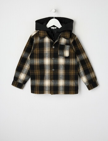 Mac & Ellie Check Shacket, Black product photo