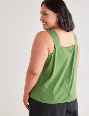 Studio Curve Linen Blend Swing Tank Top, Apple product photo