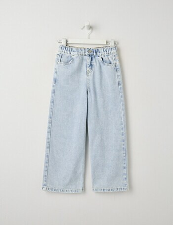 Mac & Ellie Wide Leg Elasticated Jean, Light Blue product photo