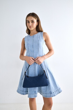 Denim Republic Mini Flare Dress, Light Wash product photo