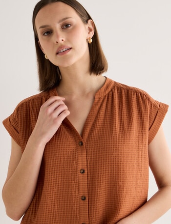 Jigsaw Arwen Textured Blouse, Bronze product photo