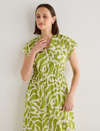 Jigsaw Vega Lace Trim Shirt Dress, Green product photo