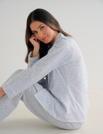 Whistle Sleep Flannel PJ Set, Mint Ditsy product photo