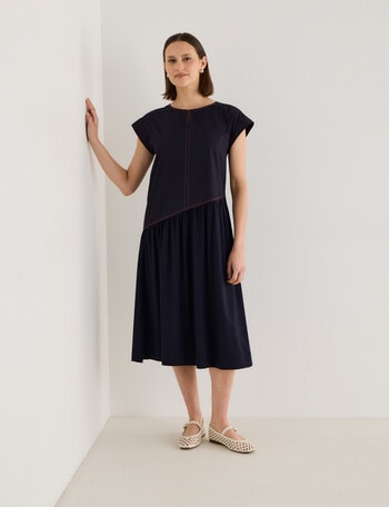 Jigsaw Minka Asymmetric Waist Dress, Navy product photo