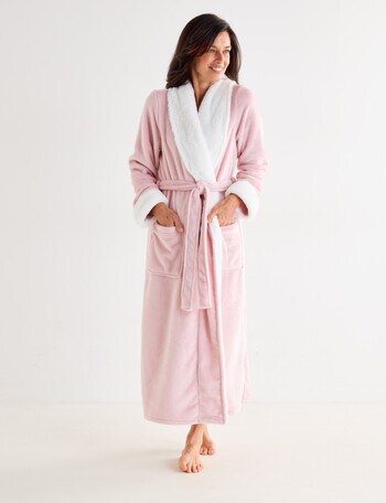 Ruby & Bloom Faux Fur Fleece Robe, Soft Pink product photo