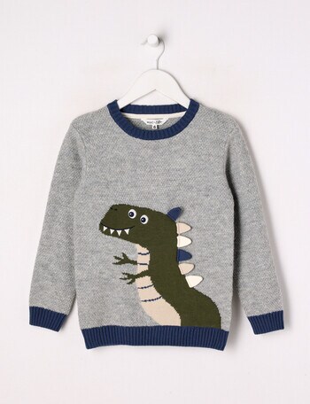 Mac & Ellie Dino Jumper, Grey Marle product photo