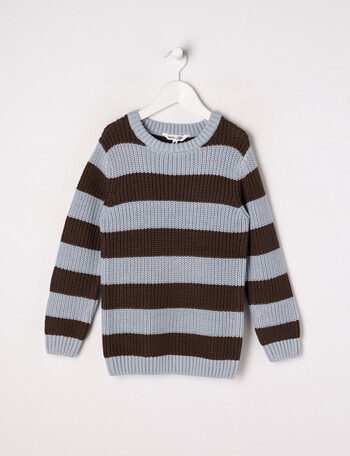 Mac & Ellie Stripe Crew Jumper, Cloud product photo