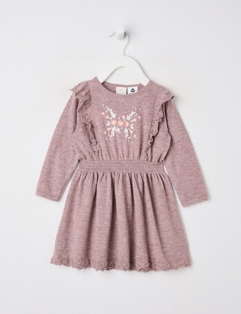 Little Bundle Merino Blend Dress, Grape Marle product photo