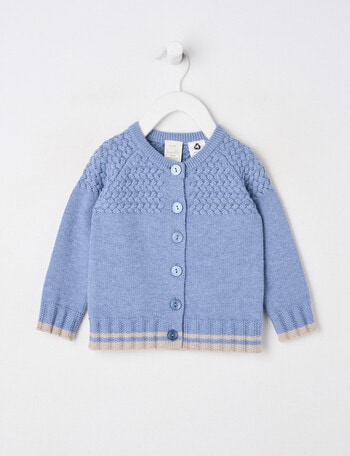 Little Bundle Merino Blend Cardigan, Denim Marle product photo