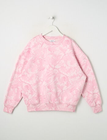 Switch Foliage Camo Oversized Sweatshirt, Pink product photo