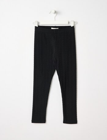 Mac & Ellie Jacquard Heart Legging, Black product photo