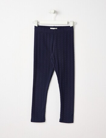 Mac & Ellie Jacquard Heart Legging, Navy product photo