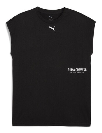 Puma Graphic Cutoff Tank, Black product photo