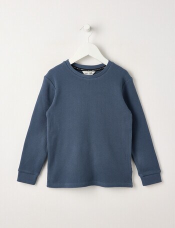 Mac & Ellie Waffle Long Sleeve Tee, Blue product photo