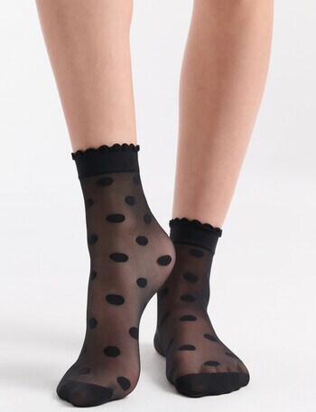 Ambra Spot Scallop Anklet, Black product photo