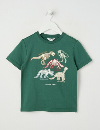 Mac & Ellie Dino Glow Short Sleeve Tee, Green product photo