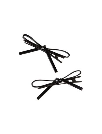 Adorn by Mae Alligator Clips Bows, Patent Black, 2-Piece product photo