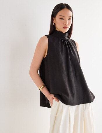 State of play Yara High Neck Top, Black product photo
