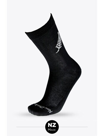 NZ Sock Co. Tourist Fern Merino Sock, Black product photo