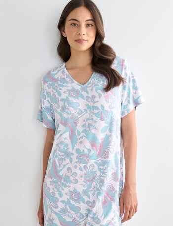Whistle Sleep T-Shirt Nightie, Crane Print, 8-22 product photo