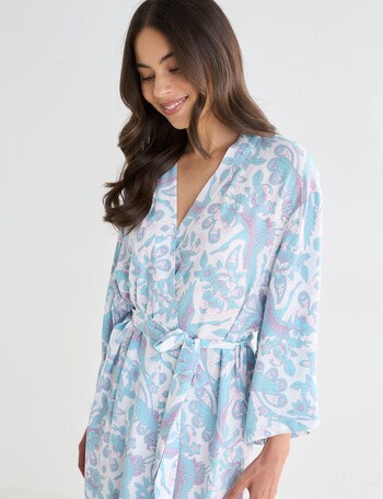 Whistle Sleep Printed Robe, Crane Print, 8-22 product photo