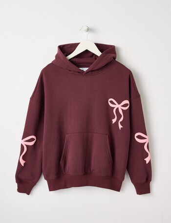 Switch Bows Oversized Hoodie, Plum product photo