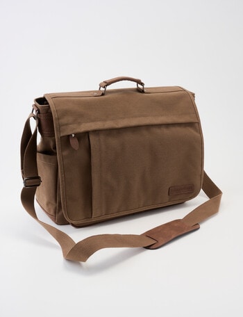 Laidlaw + Leeds Messenger Canvas Bag, Tan product photo