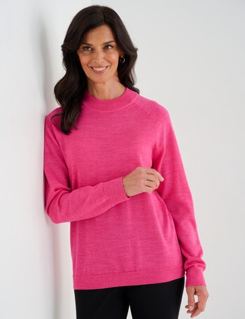 Ella J Merino Turtle Neck Jumper, Fuchsia product photo