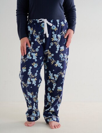 Studio Curve Sleep Flannel Pant, Navy Floral product photo