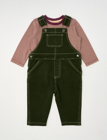 Teeny Weeny Dungaree Set, Forest Green product photo