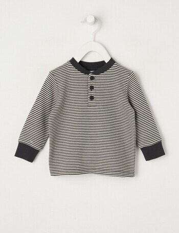 Teeny Weeny Stripe Long Sleeve Tee, Charcoal product photo