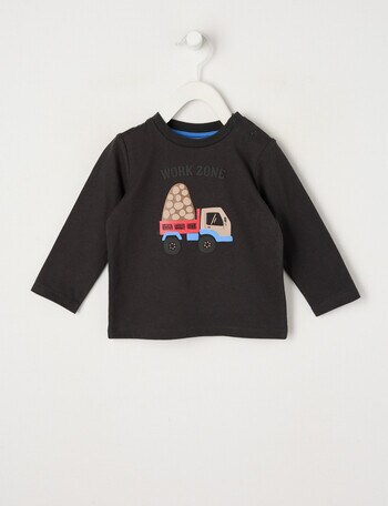 Teeny Weeny Truck Long Sleeve Tee, Charcoal product photo