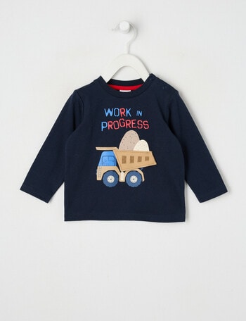 Teeny Weeny Dump truck Long Sleeve Tee, Midnight Blue product photo