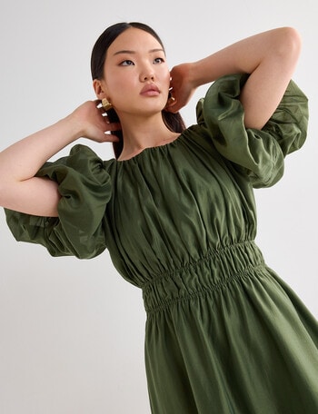 State of play Sorcha Puff Sleeve Dress, Green product photo