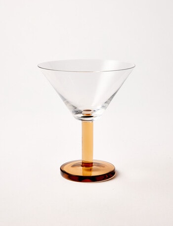CinCin Chloe Martini Glass, Clear & Amber product photo