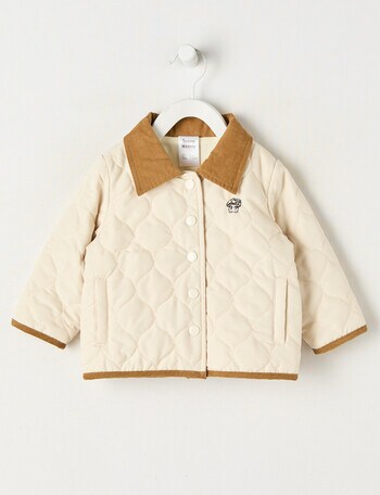 Teeny Weeny Hearts & Bows Carpenter Jacket, Beige product photo