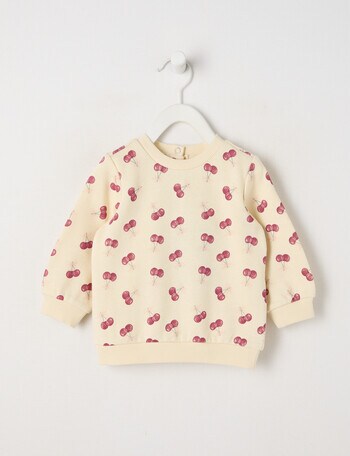 Teeny Weeny Play Time Fleece Sweatshirt, Cream product photo