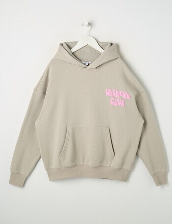 Switch Weekend Club Oversized Hoodie, Stone & Bubblegum product photo