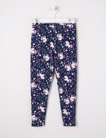 Mac & Ellie Unicorn Full Length Cosy Fleece Leggings, Navy product photo