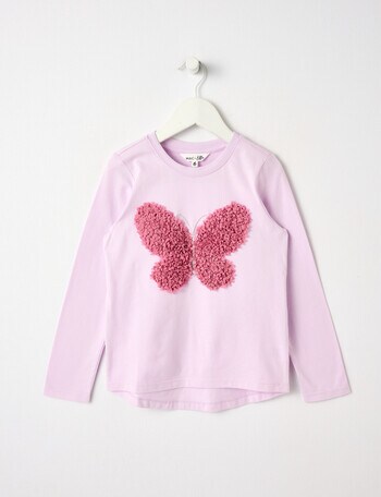 Mac & Ellie Novelty Butterfly Long Sleeve Tee, Lavender product photo