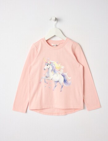 Mac & Ellie Watercolour Unicorn Long Sleeve Tee, Dusk product photo