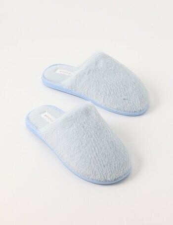 Whistle Accessories Faux Fur Mule Slippers, Mint product photo