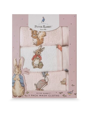 Peter Rabbit Flopsy & Cottontail Face Washers, 3-Pack product photo