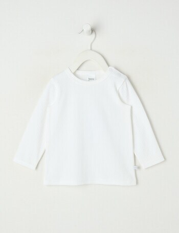 Teeny Weeny Rib Essentials Long-Sleeve Tee, White product photo